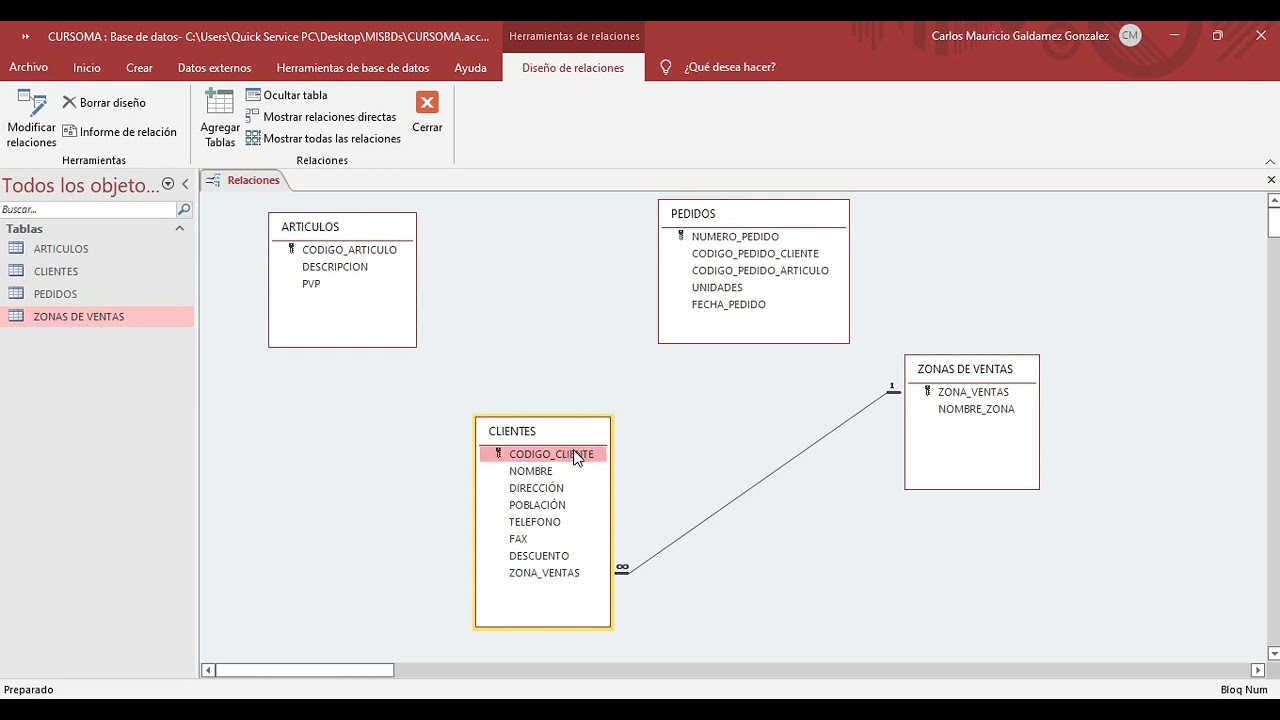 Crear Relaciones en Access 2019