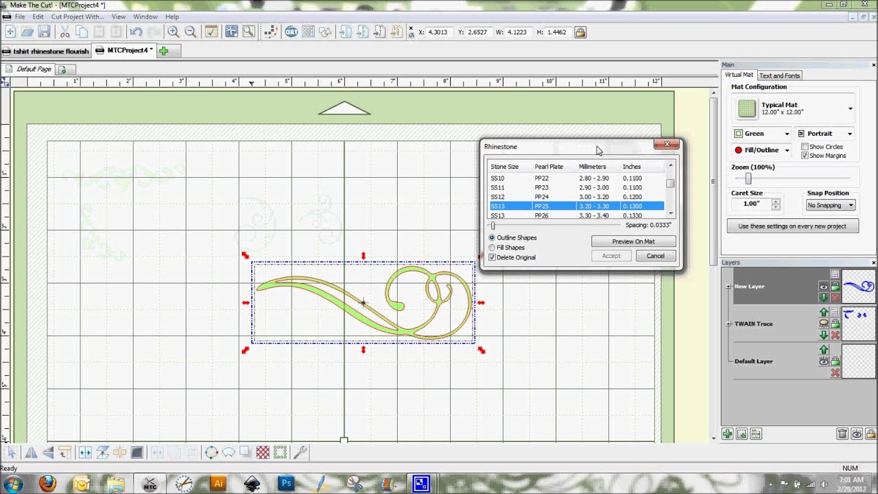 Creating a Rhinestone Pattern from a Stamp