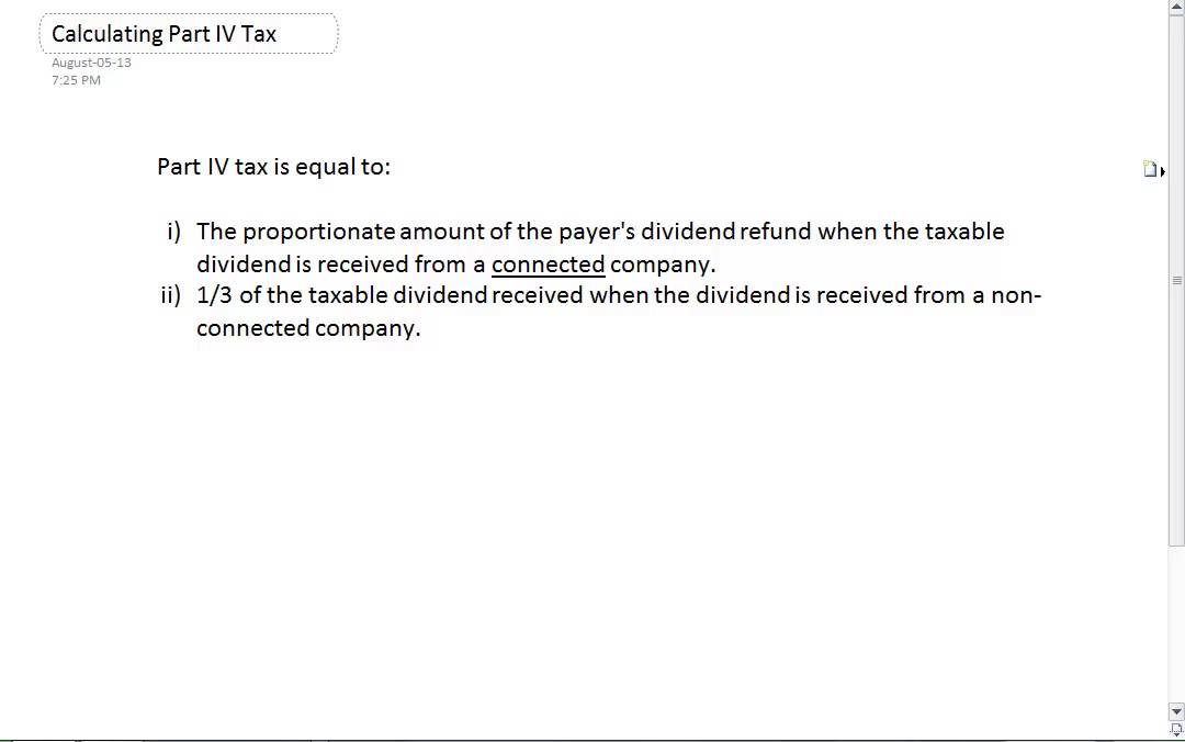 Part IV Tax