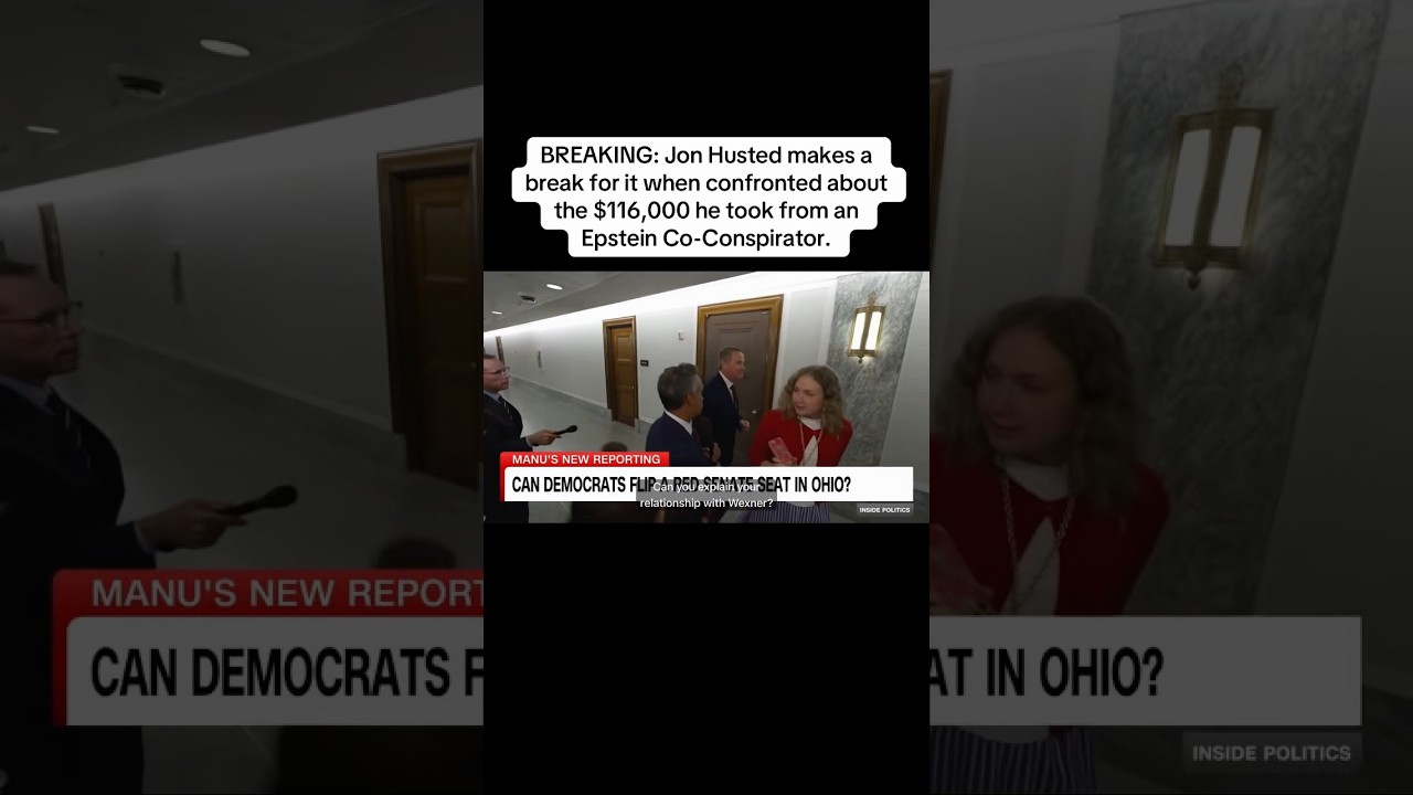 BREAKING Jon Husted makes a break for it when confronted about his ties to an Epstein Co-Conspirator
