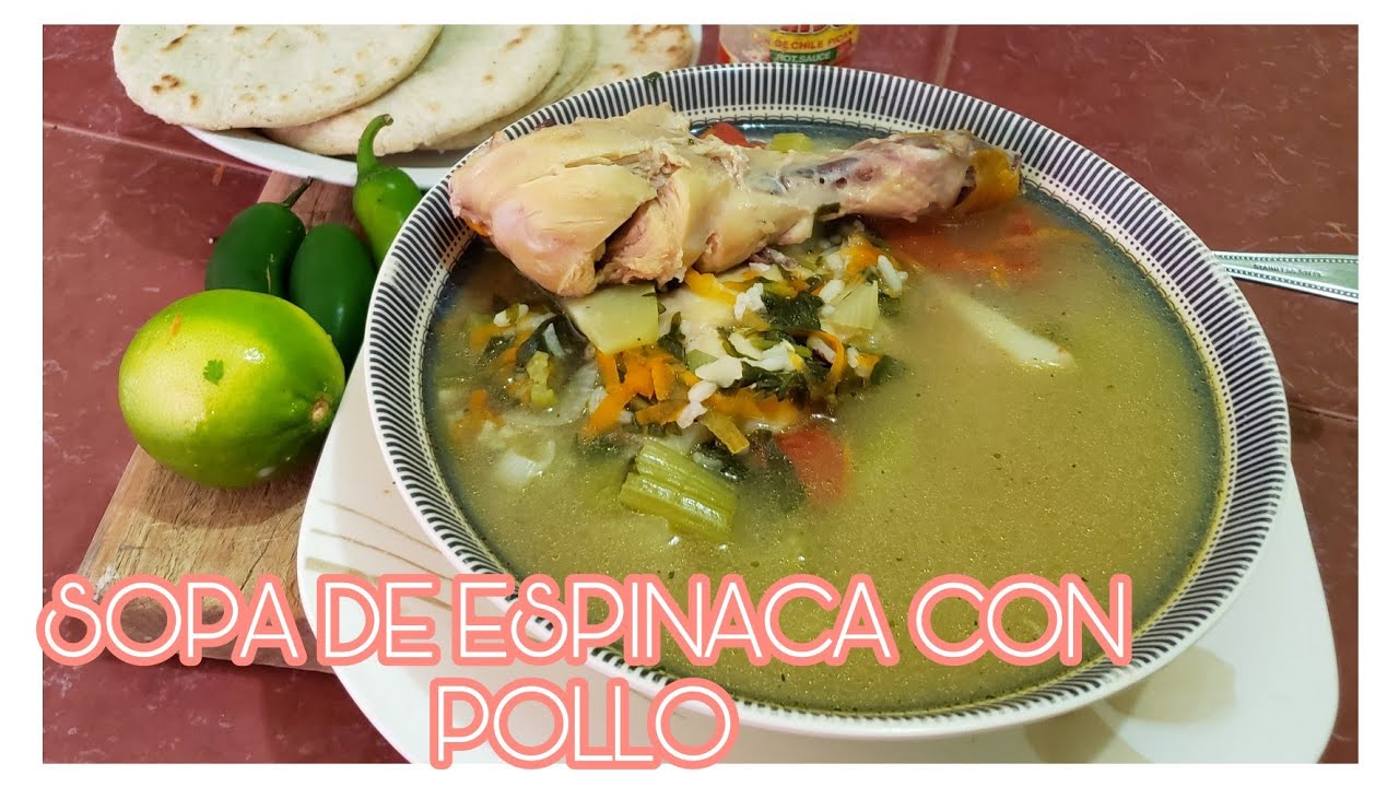 SOPA DE POLLO CON ESPINACA