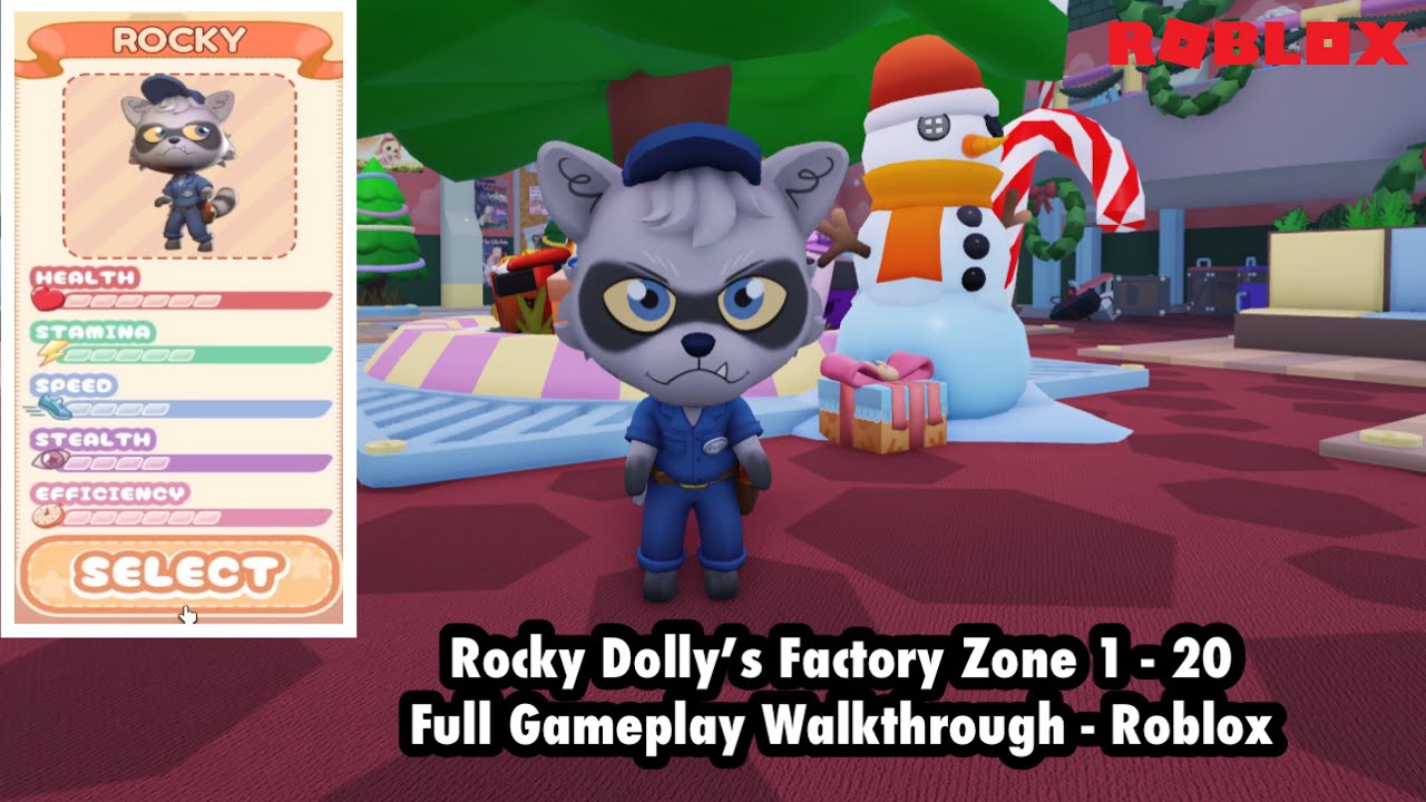 Rocky | Dolly’s Factory Zone 1 - 20 Full Gameplay Walkthrough - Roblox