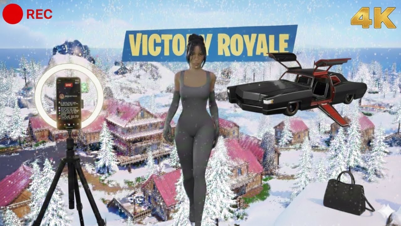 Fortnite X Kim Kardashian | Grey Kim Kardashian NY look | Arc-Lightning Trickshot Victory Royale 4K