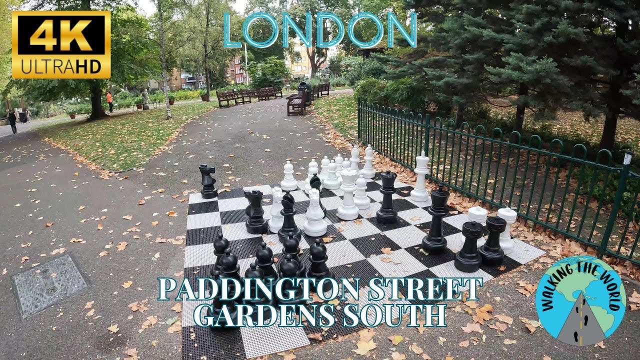 Paddington Street Gardens South 4k walking tour in London England UK