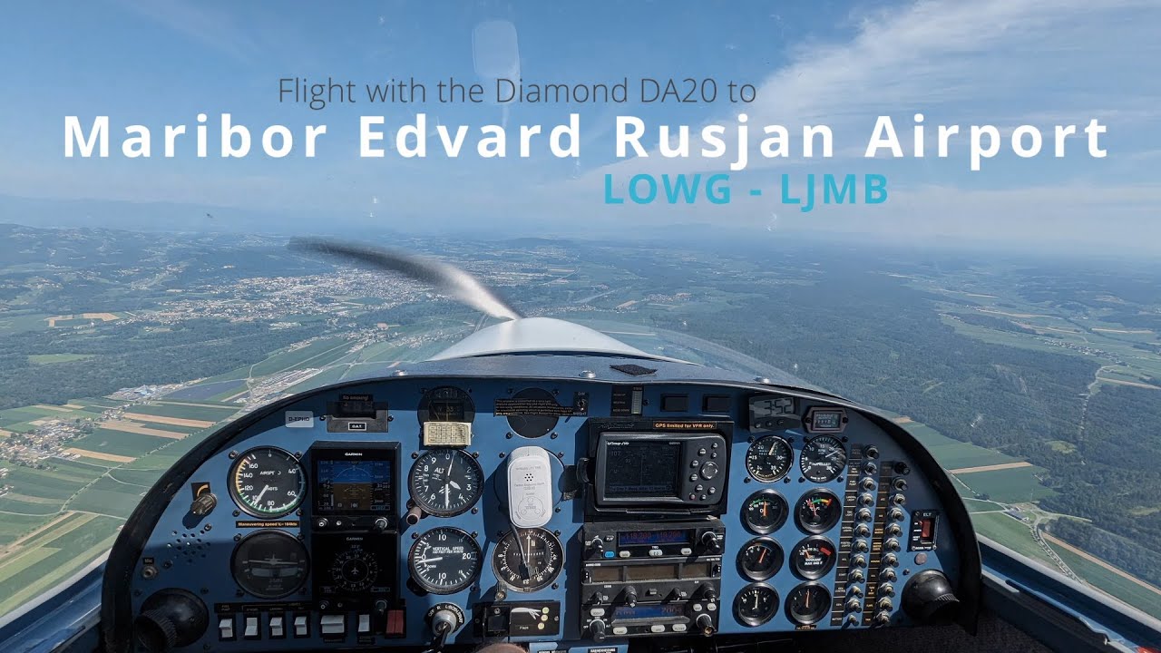Diamond DA20 - Flying to Maribor Edvard Rusjan Airport (LOWG - LJMB) Landing Training