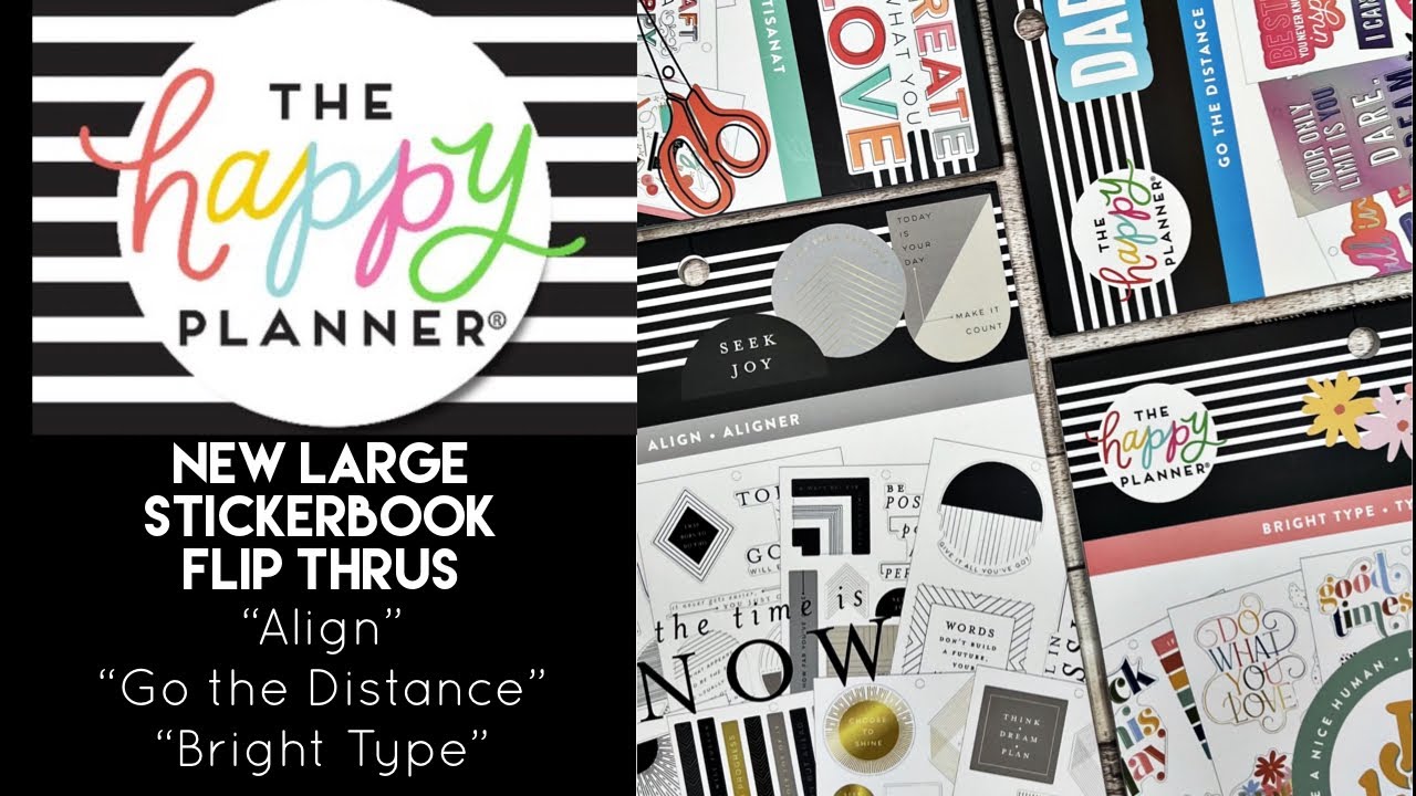 Align, Bright Type, & Fitness Large Stickerbook Flip Thrus | The Happy Planner