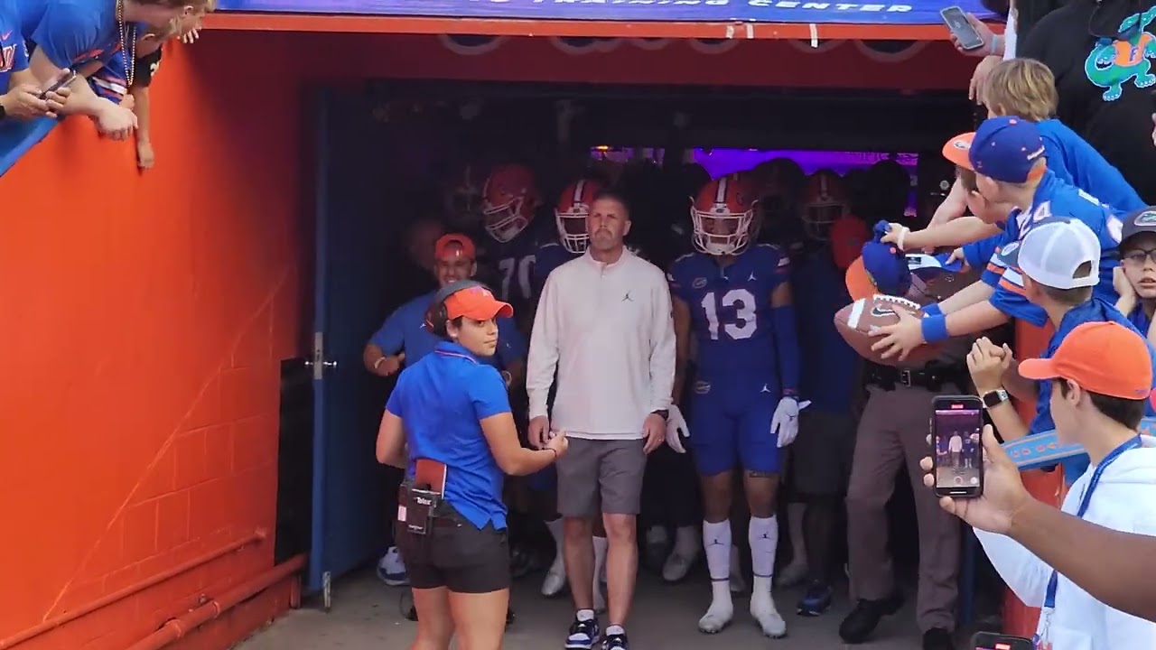 4/14/2022 Florida Football Spring O&B Game Blue Entrance (Napier's first time entering the Swamp)