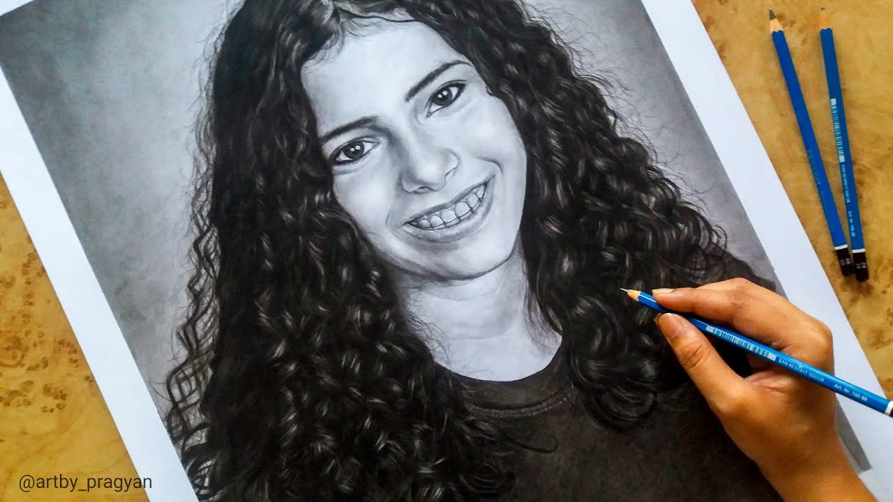 How I draw commission work | New commission work drawing |Girl portrait drawing