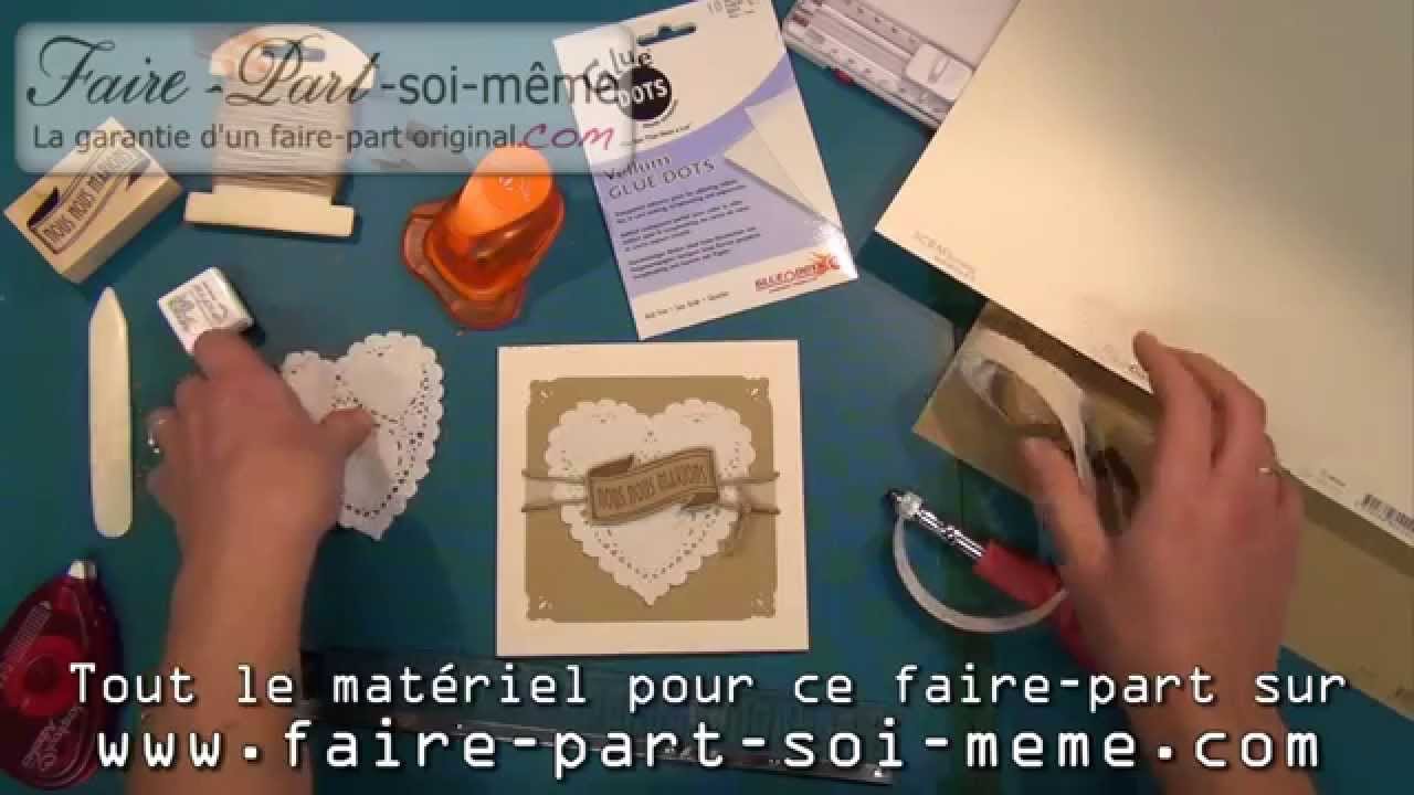 Faire-part de mariage - Shabby chic ! (coeur)