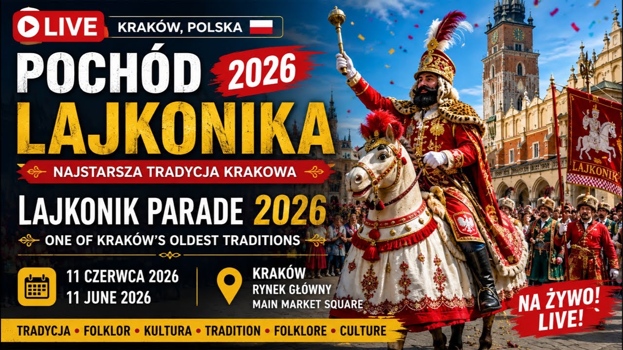 Live: Poch&oacute;d Lajkonika 2026 w Krakowie | Lajkonik Parade 2026 in Krak&oacute;w #live #krakow #livestream