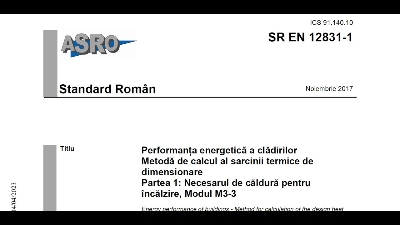 Încălziri I - Tutorial 01 - Calcul necesar de căldură pentru o încăpere conform SR EN 12831