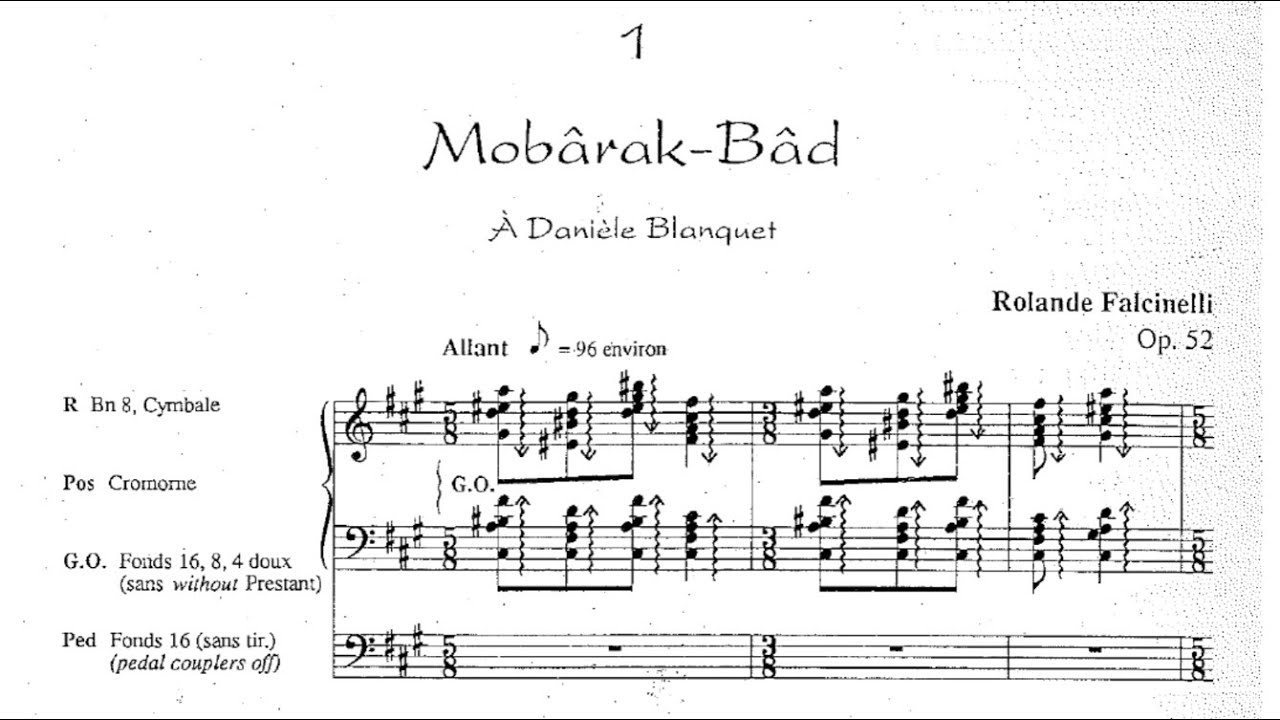Rolande Falcinelli - Miniatures Persanes. Suite pour orgue, Op. 52 [score video]