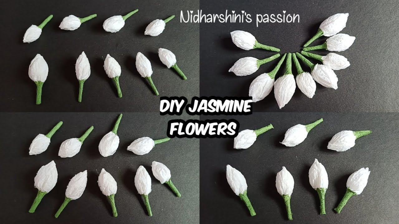 How to make artificial jasmine flower| DIY Jasmine flower| Realistic paper flower| paper craft