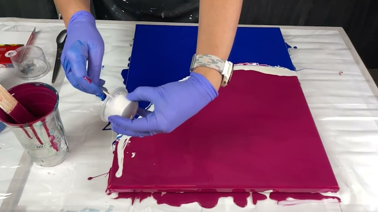 Surprise! 🌈 Rainbow Gradients for Days in this Acrylic Pour Painting