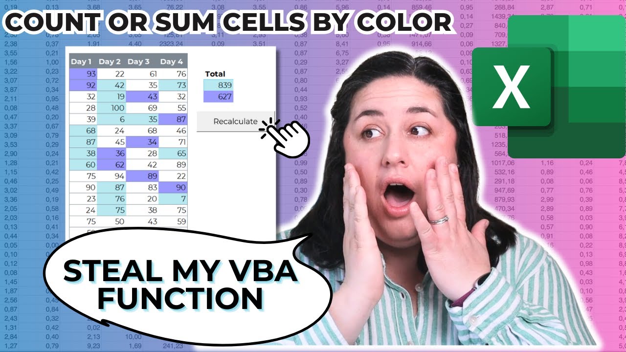 COUNT or SUM Cells by Color in Excel | Quick Method and VBA Method