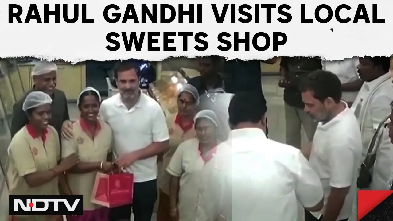 Rahul Gandhi News | Rahul Gandhi Buys Sweets from Local Shop In Coimbatore