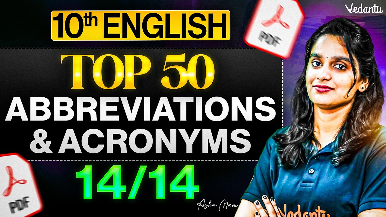 10th English | Top 50 Abbreviations and Acronyms | Public Exam 2026 | Asha Ma'am
