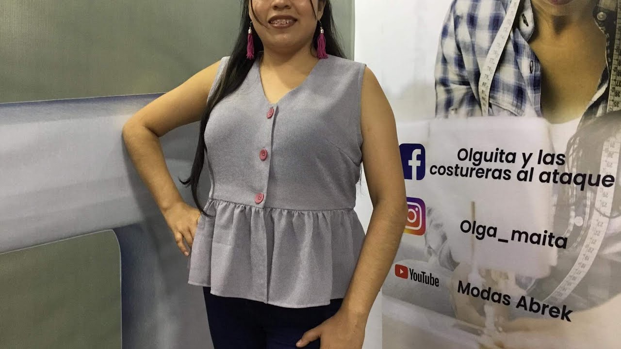 ¡¡¡ESTRENO!!! COMO HACER UNA BLUSA CON BOTONES TALLA L IDEAL PARA OCULTAR LOS ROLLITOS.