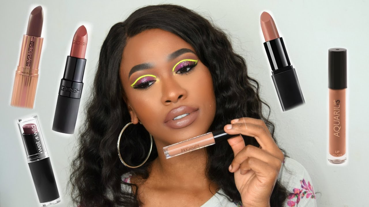TOP 10 DRUGSTORE NUDE LIPSTICKS FOR DARK SKIN | DRUGSTORE WEEK
