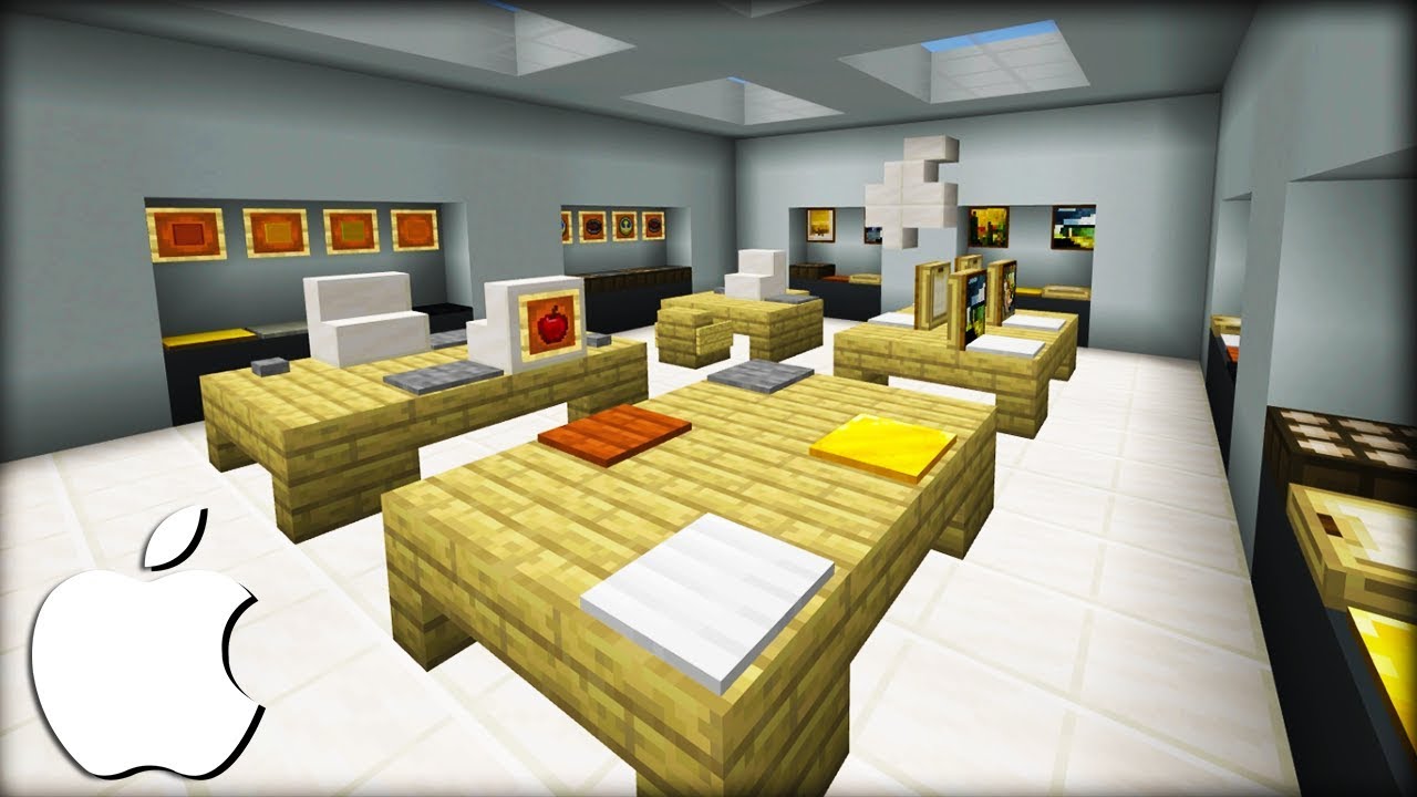 Minecraft Tutorial: How To Make A Apple Store (2019 City Tutorial)