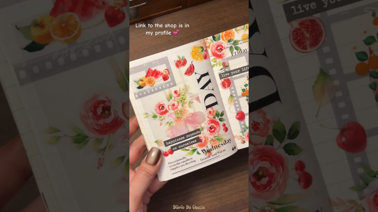 Summer Blossom 🍉🍊 #asmr #scrapbooking #creativejournaling #stickers #thewashitapeshop #memorybook