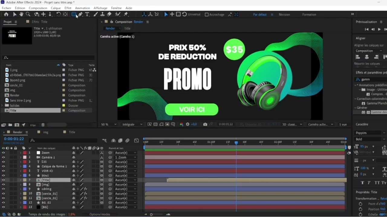 Vidéo promotionnelle publicitaire sur After effet (SUITE)