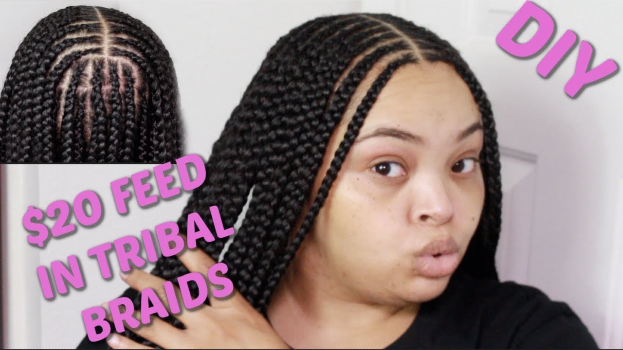 EASY FEED IN TRIBAL BRAID TUTORIAL
