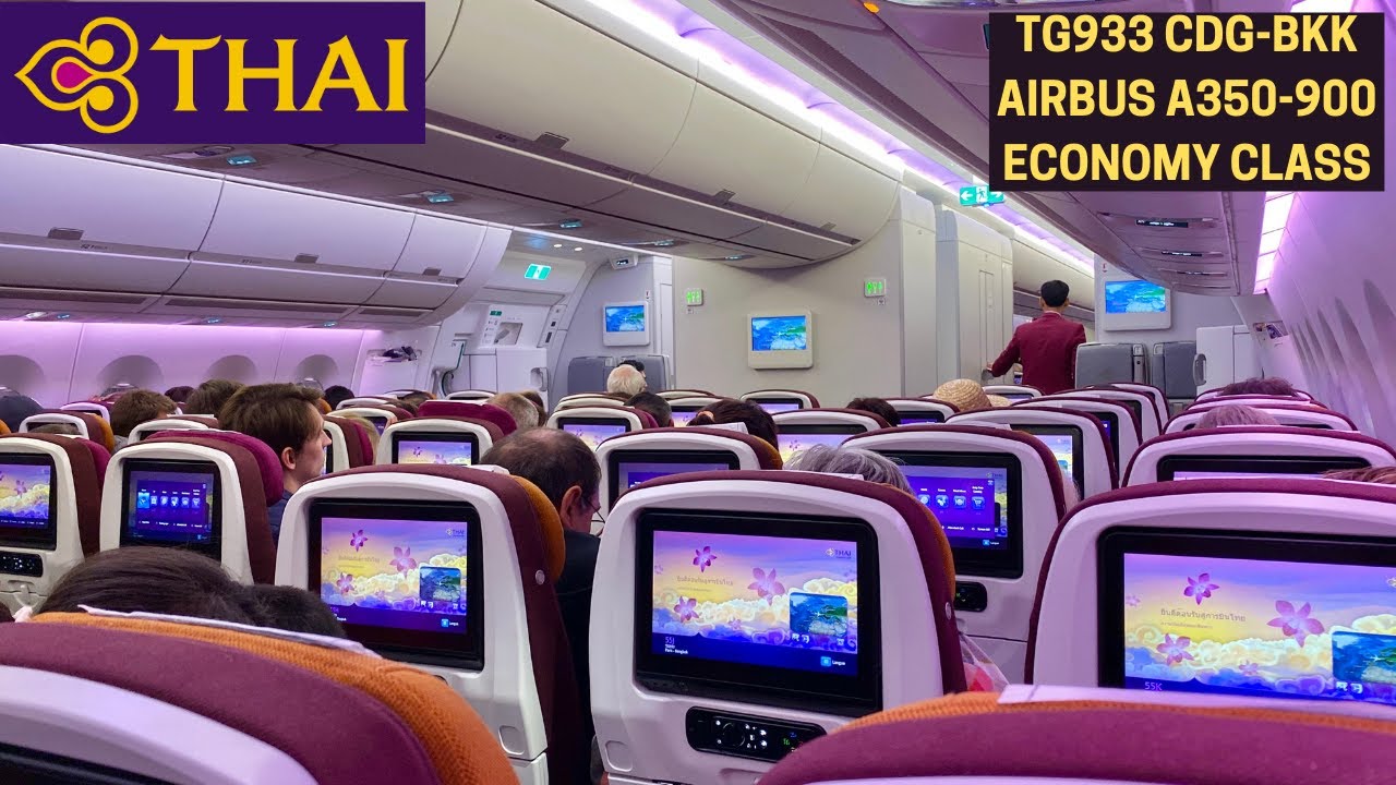 THAI AIRWAYS TG933 Paris CDG ✈ Bangkok BKK (Airbus A350-900 Economy Class) Flight Report #33