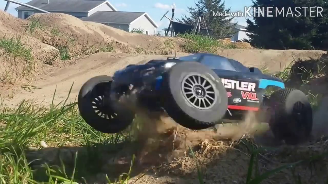 Traxxas rustler vxl bashing on 2s lipo w/ 2.2 short course tires
