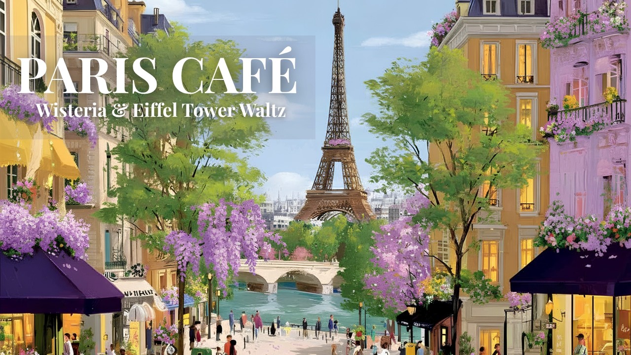 𝐏𝐀𝐑𝐈𝐒 𝐂𝐀𝐅𝐄 ✨ Wisteria & Eiffel Tower &mdash; Elegant Purple Serenade [3 HOURS]