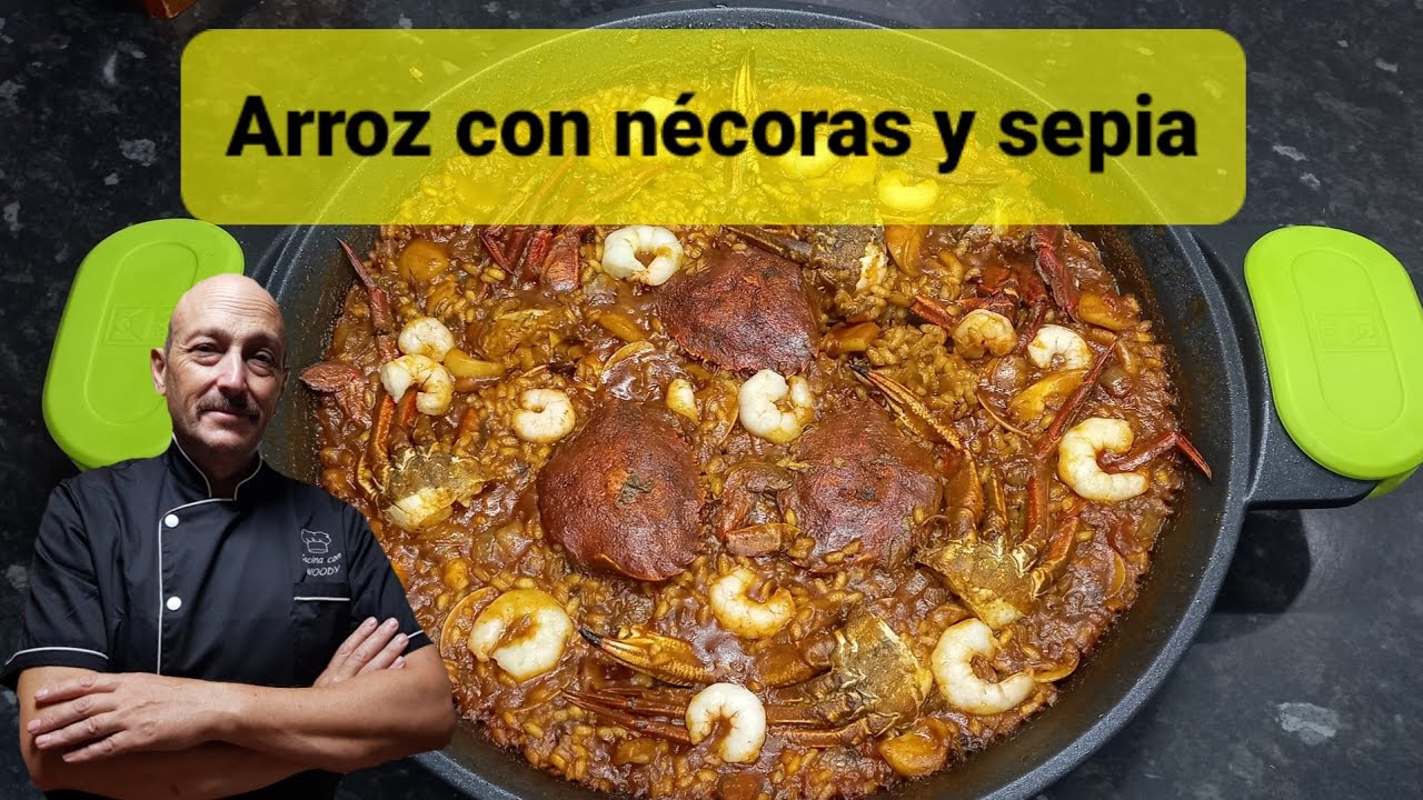 Arroz con nécoras y sepia