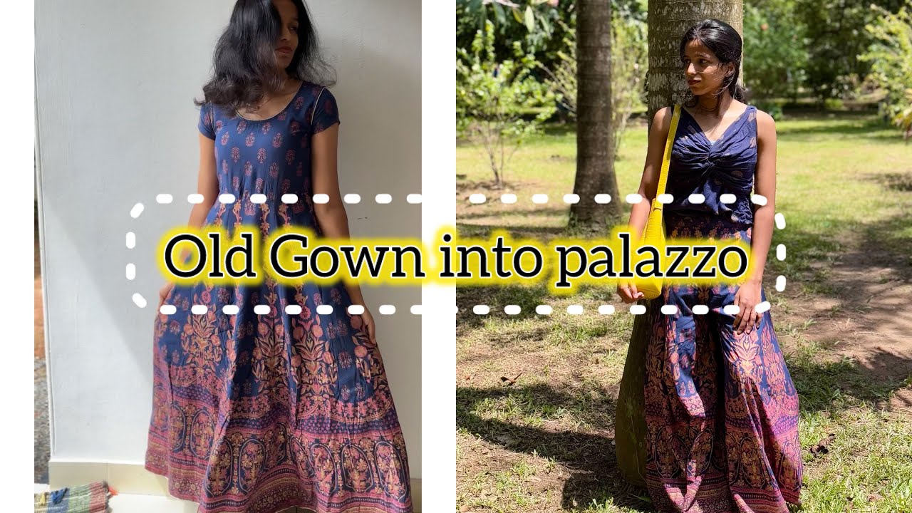 Old Gown into Palazzo #upcycle #upcycles #diy #palazzo #pant #tutorial #upcycle #youtubeshorts