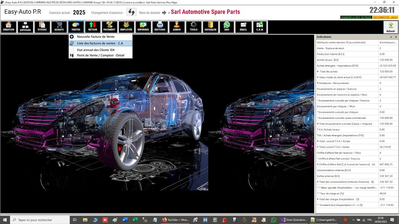 Logiciel EASY-AUTO P.R - D10 - برنامج إدارة قطع الغيار