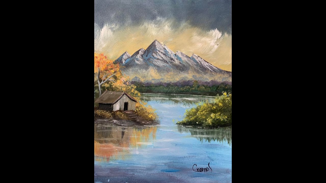 COMO PINTAR PAISAJE Y CABAÑA C0N ACRILICO