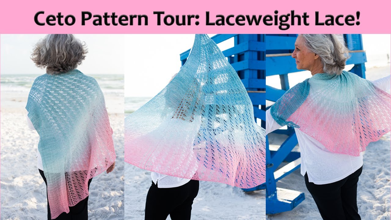 Large Laceweight Lace Shawl Knitting Pattern Ceto Pattern Tour