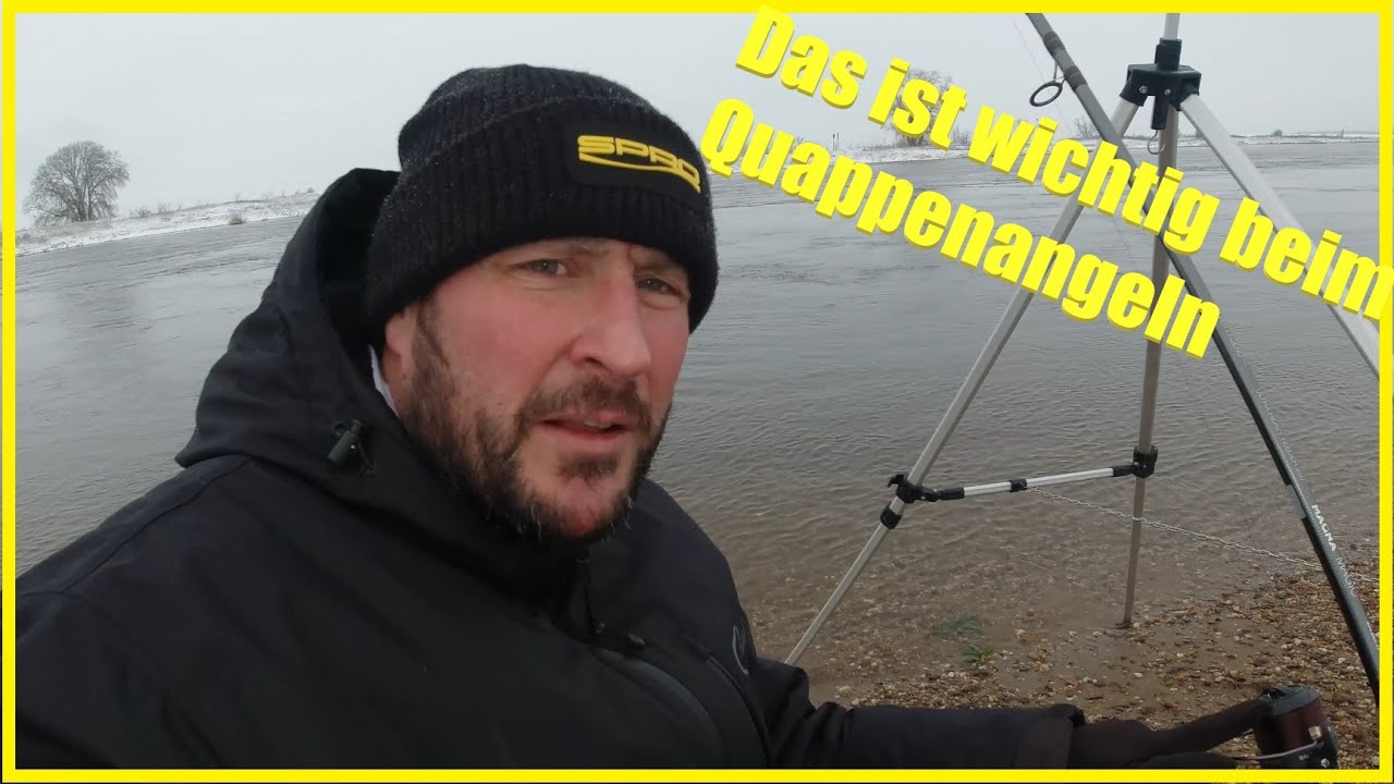 Angeln am Fluss mit K&ouml;derfisch auf Quappen