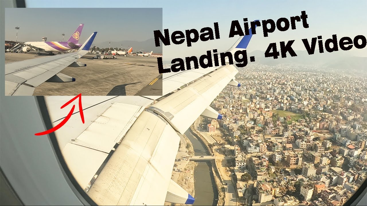 Indigo Air Lands in Nepal at Kathmandu Airport . 4K Video