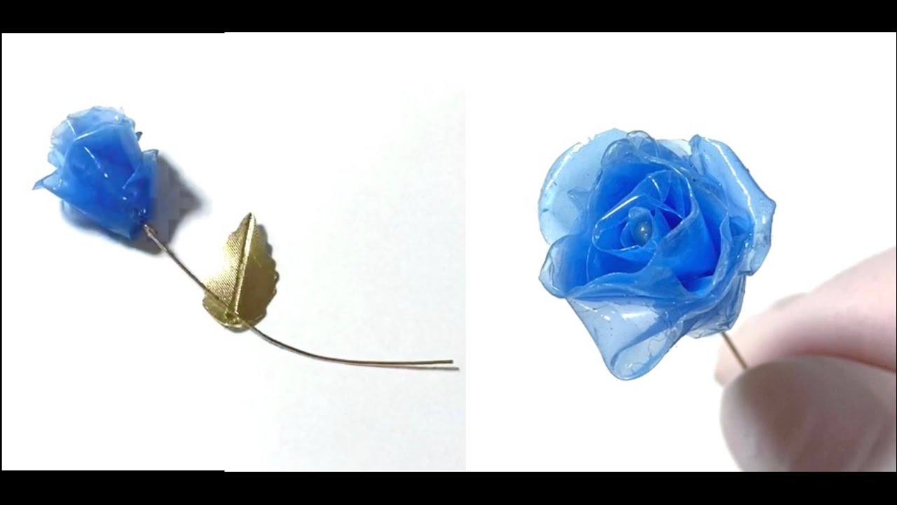 【UVレジン　100均】夢かなうブルーローズレジンで作ってみました💙 UV resin Blue rose