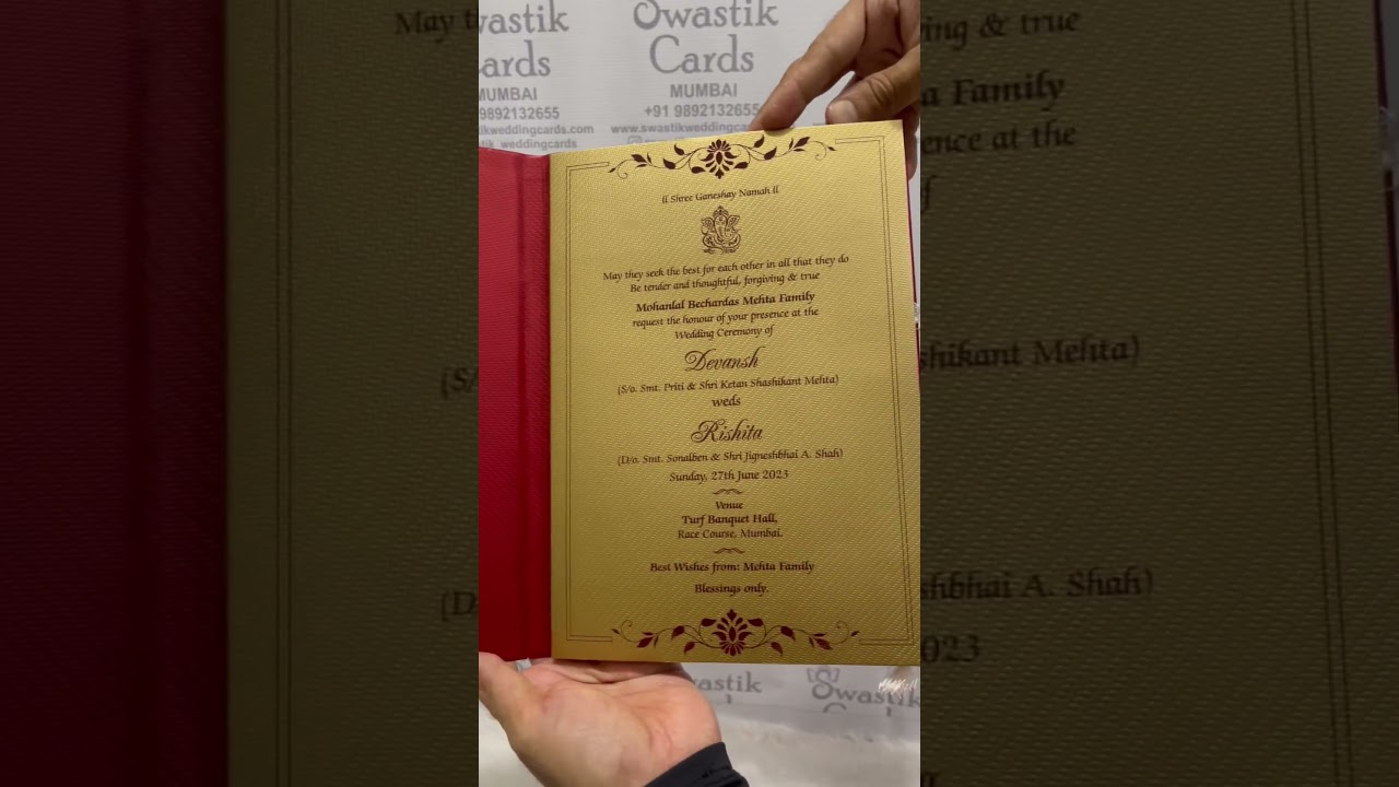 Premium quality hardbound wedding cards