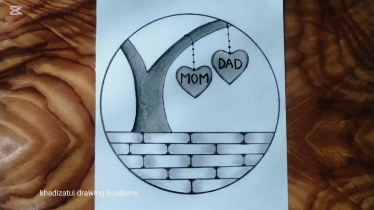 Mom Dad Drawing Easy // Step by Step Pencil Drawing // How to Draw Mom Dad