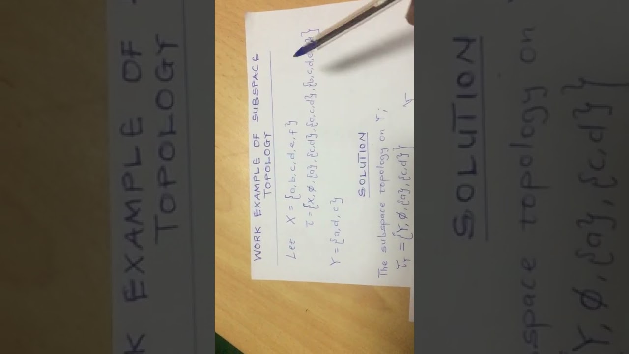 Work example of Subspace topology
