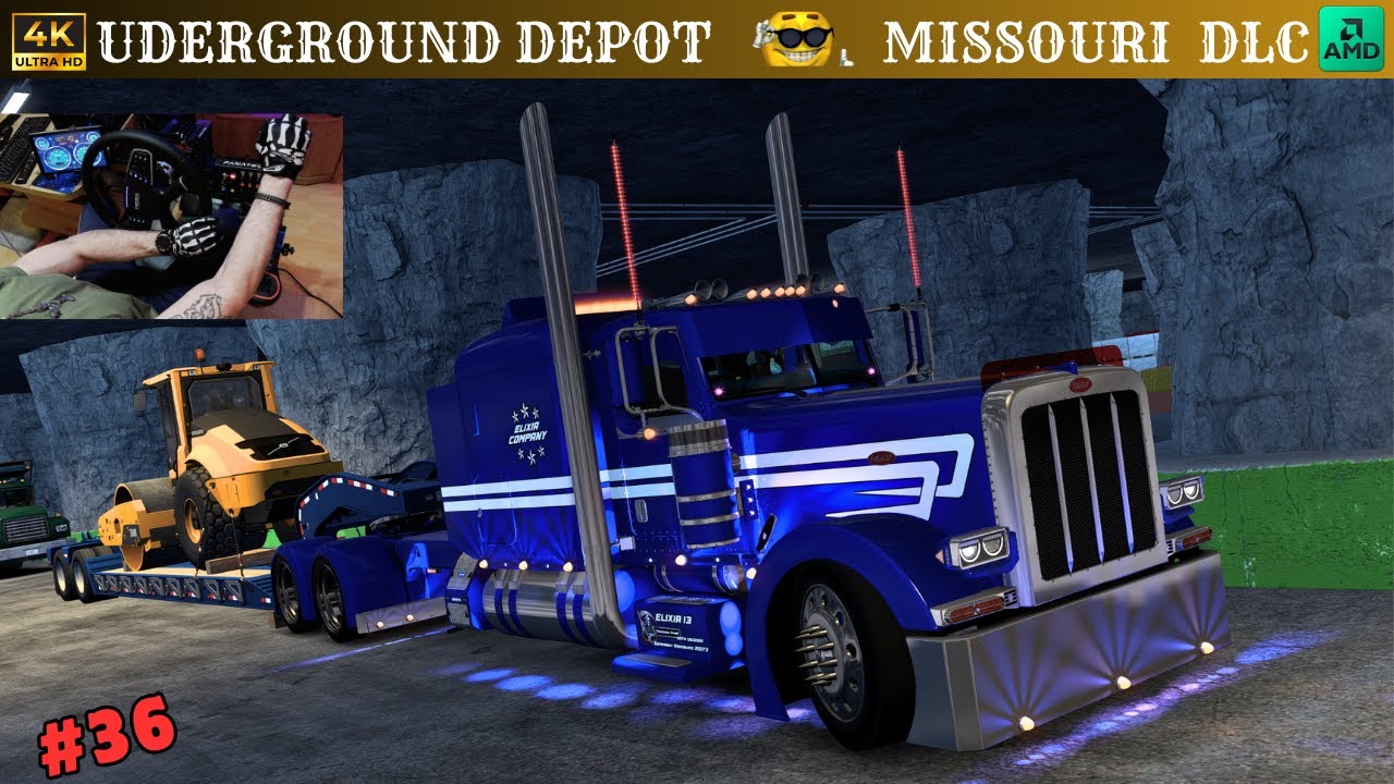 ATS (E 36) UNDERGROUND DEPOT MISSOURI 👀 PETE 389 Custom Skin 🫵 Realistic Driving 😎 4K Gameplay