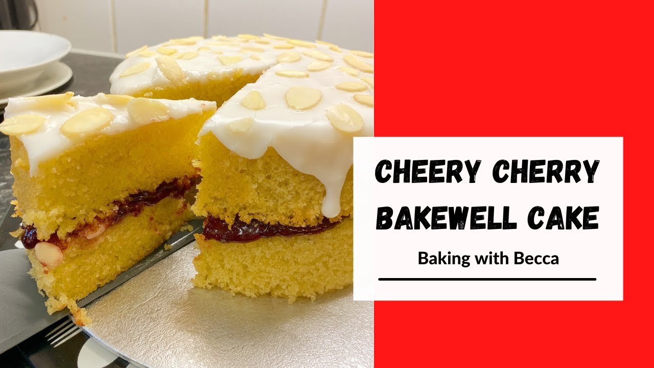 Cheery Cherry Bakewell Cake | Almond and Cherry cake | Baking with Becca