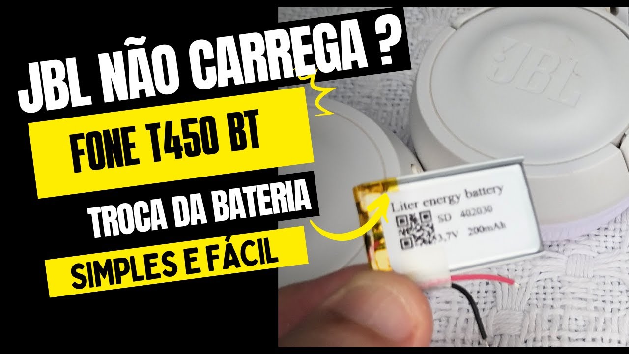 Fone JBL T-450 BT Não Carrega? Trocando a Bateria