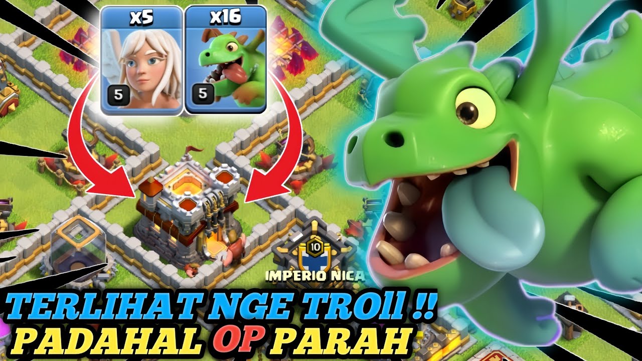 AUTO JAGO QUEEN CHARGE !! COMBO MEMATIKAN TH 11 MASS BABY DRAGON+QUEEN CHARGE||Clash Of Clans