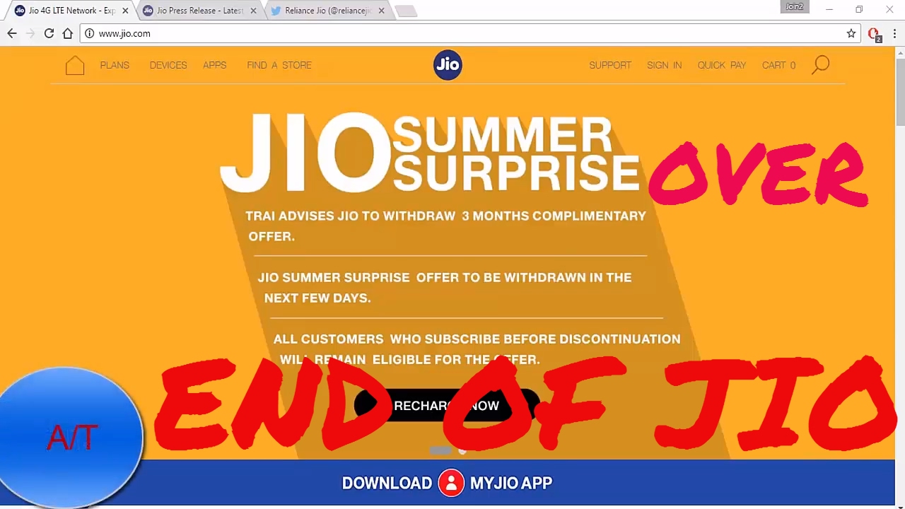Oh My God Jio Summer Offer END
