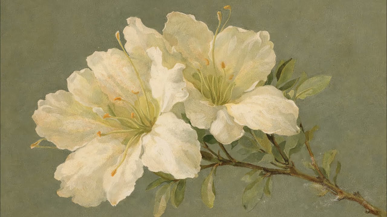 Vintage Flowers Screensaver | Classic White Blossom 4K TV Art