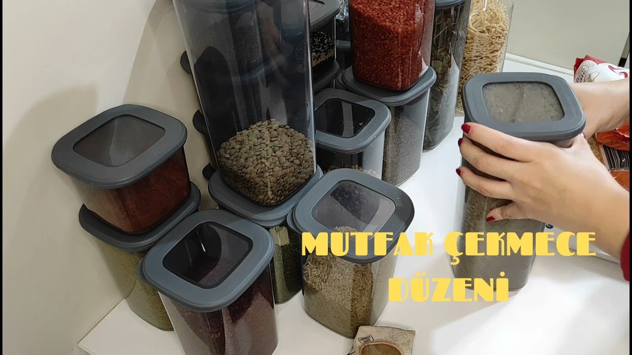 YENİ ERZAK KAPLARIM || MUTFAK ÇEKMECE DÜZENİ || DÜZEN VLOG 🥰🥰