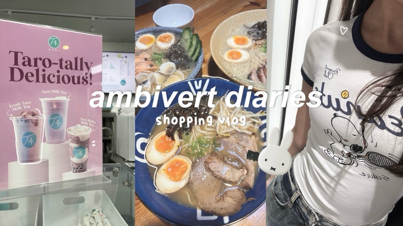 ambivert diaries 🐰 | ramen mukbang, clothes try-on, book hunting