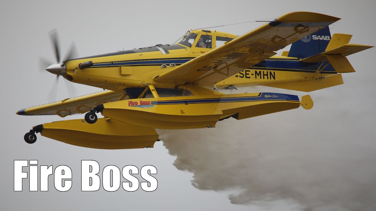 Flying Firefighting Airplane Demonstration - Fire Boss Air Tractor AT 802 F In Action - SweAF 2022
